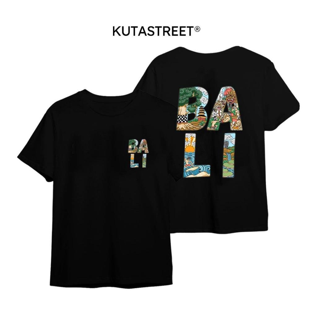 kutastreet kaos regular desain bali colour warna hitam