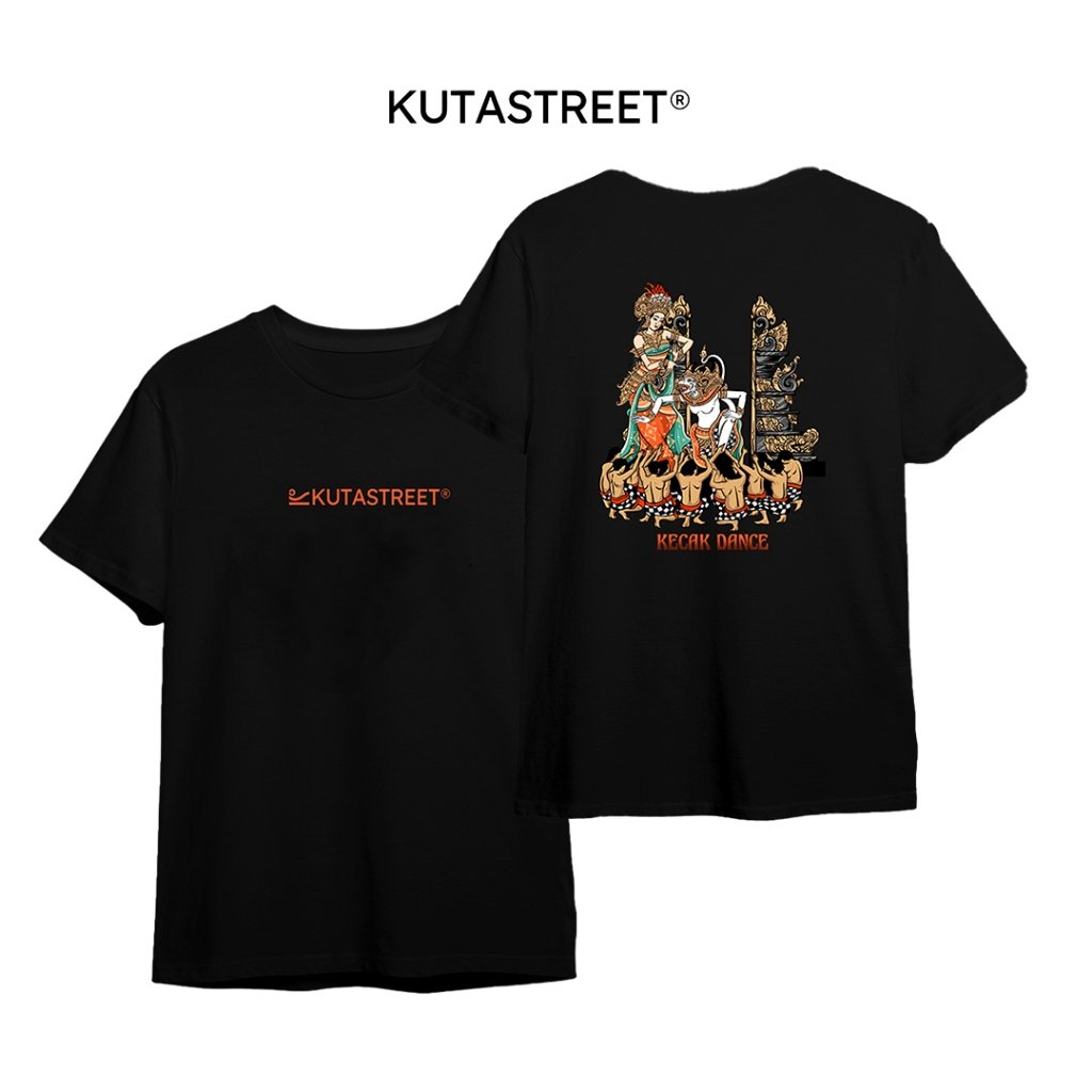 Website Resmi kaos bali regular desain tari kecak warna hitam mockup